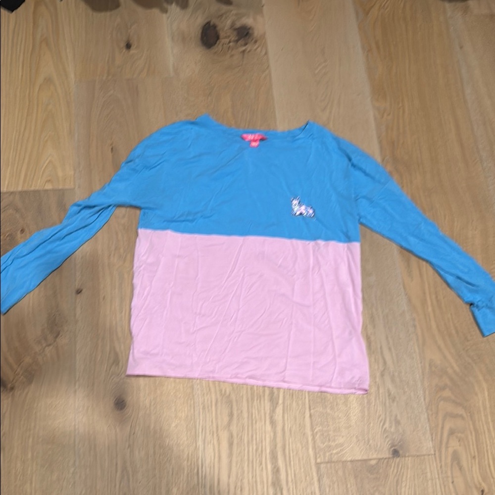 Lilly Pulitzer Blue and Pink Long Sleeve Tee